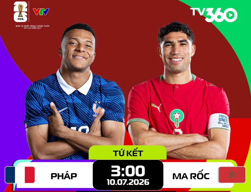 Link xem trực tiếp Pháp và Morocco (tứ kết World Cup 2026)

